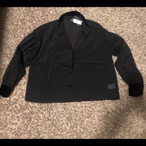 Express semi sheer balloon sleeve shirt